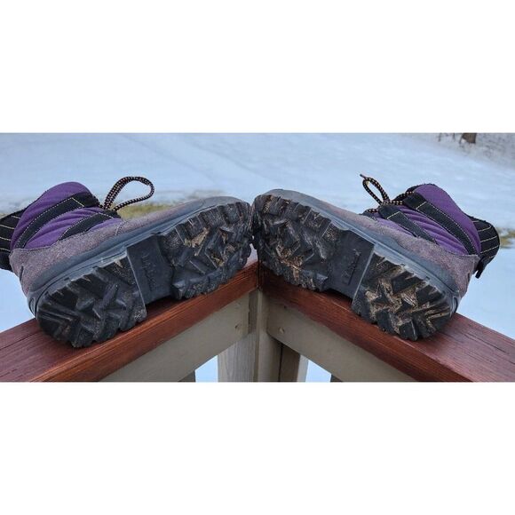 LL Bean Hiking Trail Suede Snow Lace Up Boots Womens Size 8 Medium Purple AG 56 - Picture 6 of 8
